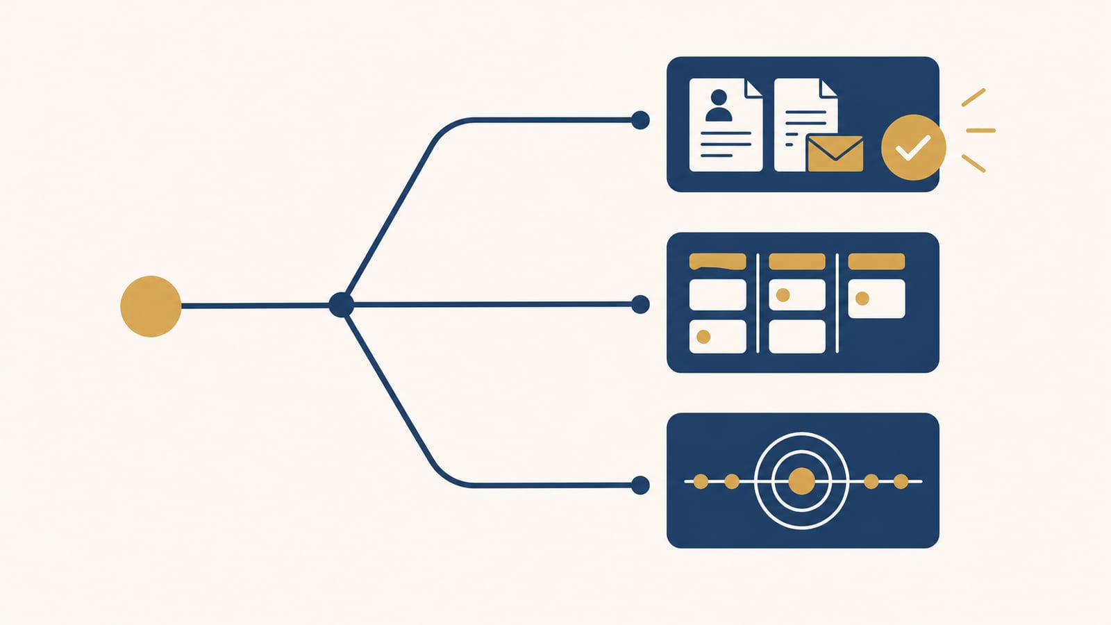 Decision tree: Volume + speed → Useful Apply, Tracking → Teal, ATS optimization → Jobscan, Simple builder → Rezi, Creative portfolio → Kickresume