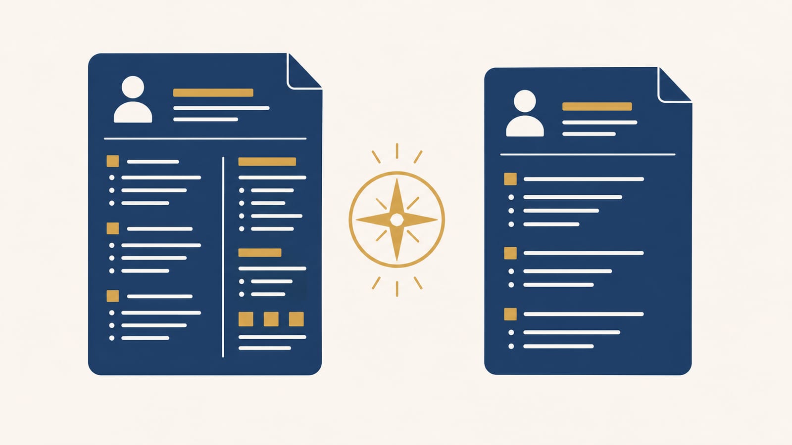 Split-screen infographic showing 7 key differences between German CV and American Resume with German and American flag colors