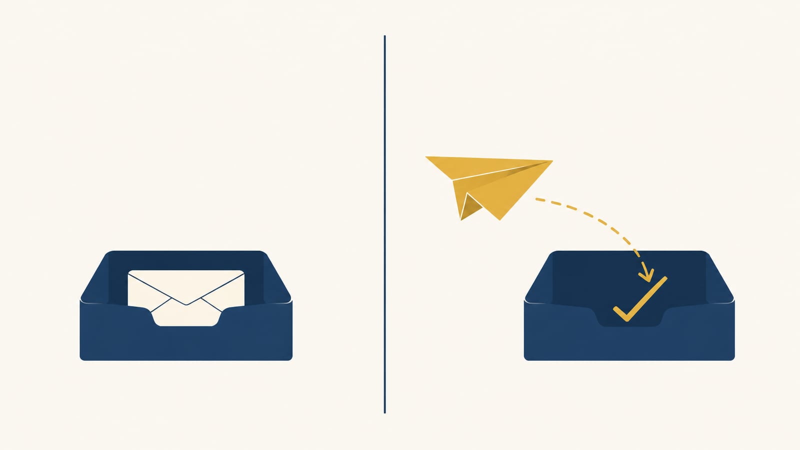 Split-screen: person waiting passively vs. person sending a follow-up email and getting an interview invite